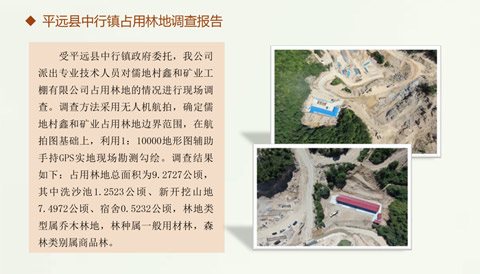 平远县中行镇占用林地调查报告